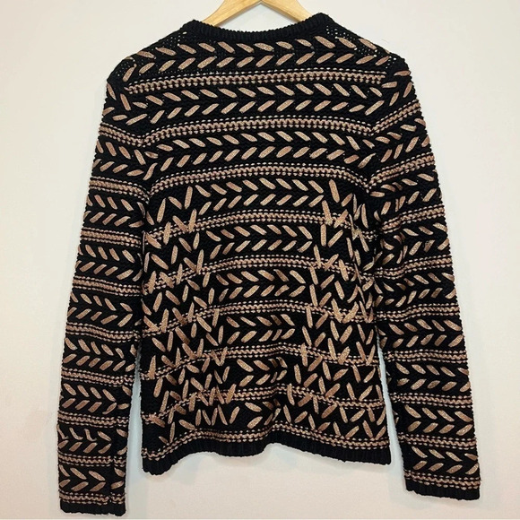 RAG & BONE Lisbeth Lambswool Blend Metallic Gold Zipup Knit Cardigan - Picture 6 of 9